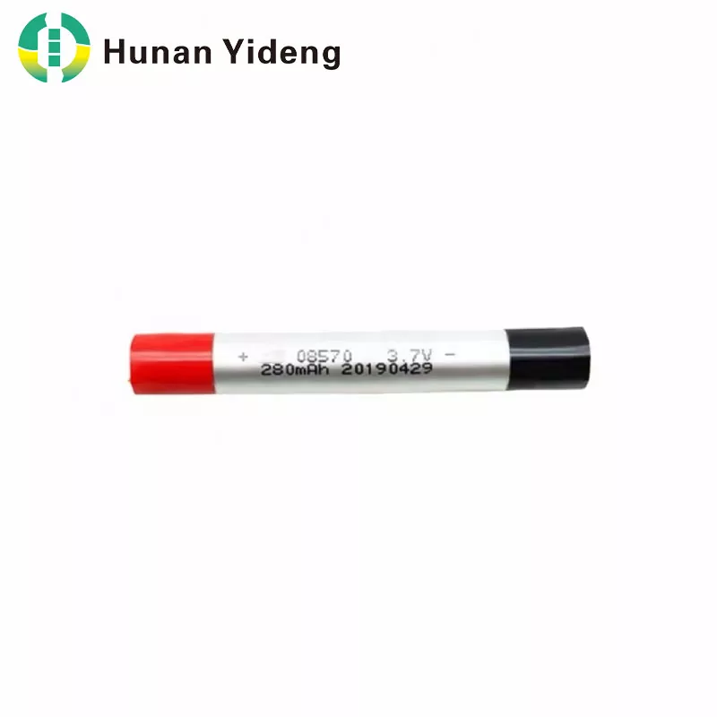 08570 3,7 V 280mAh Bateria cilíndrica fina de polímero de lítio