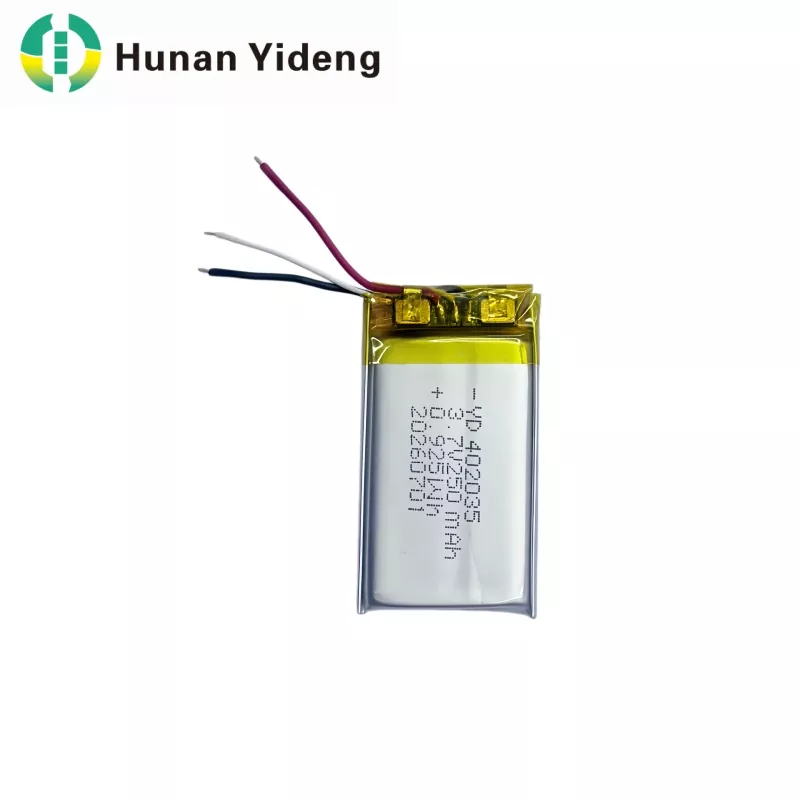 402035 bateria esperta do polímero de Li da câmera de 3.7v 250mAh VR